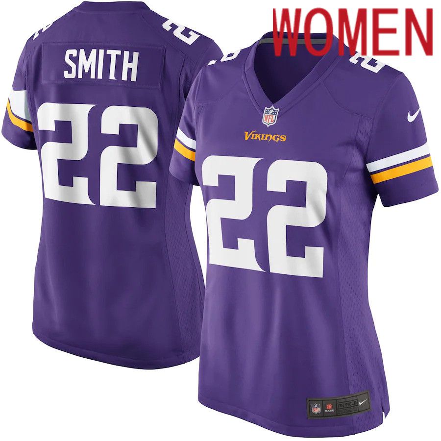 Women Minnesota Vikings #22 Harrison Smith Nike Purple Game Player NFL Jersey->women nfl jersey->Women Jersey